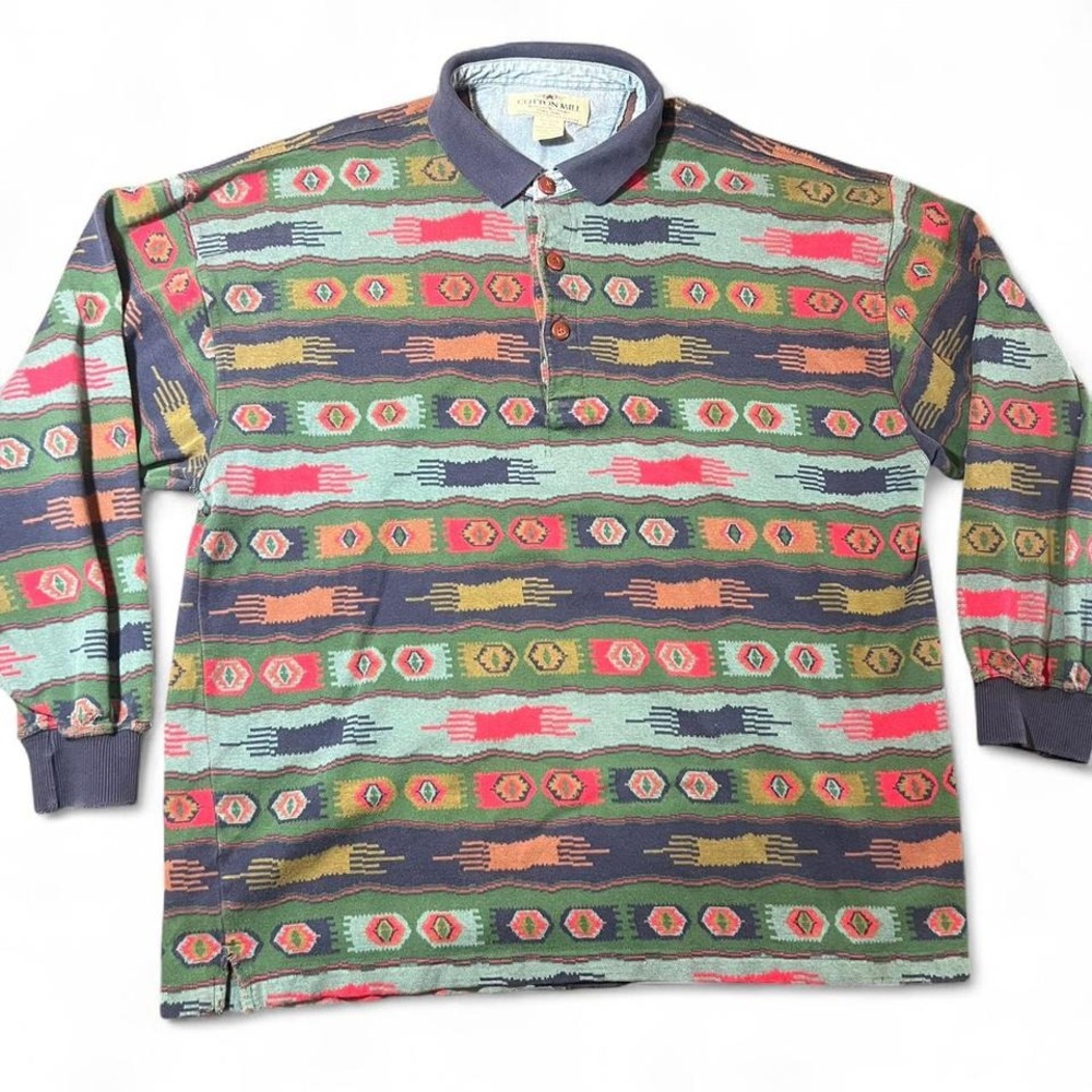 Vintage made in usa long sleeve polo